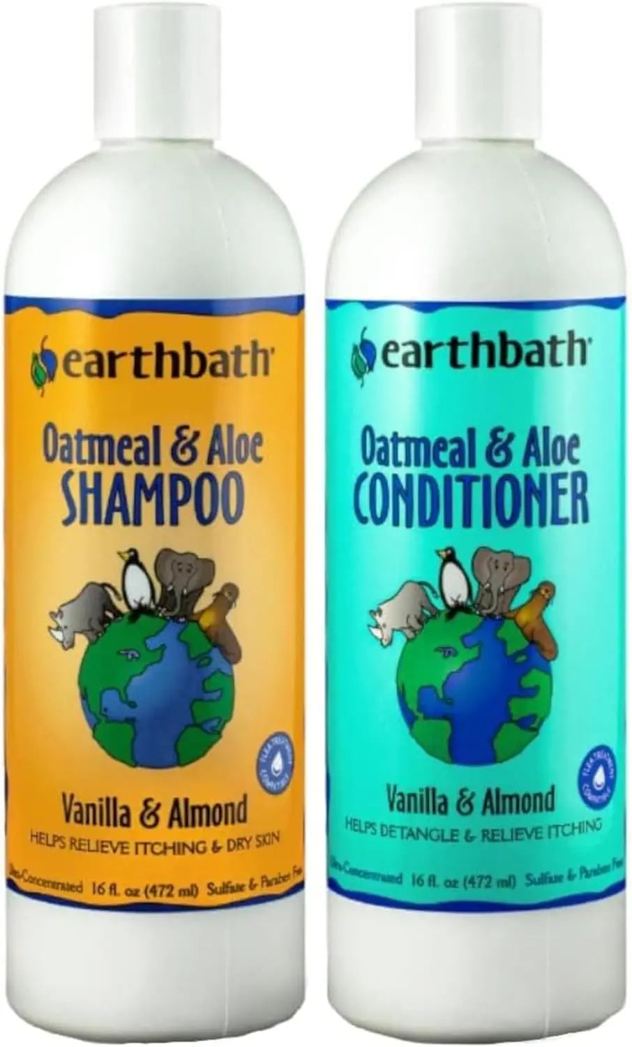 Earthbath Oatmeal & Aloe Dog Shampoo and Conditioner Set for Dry Itchy Skin